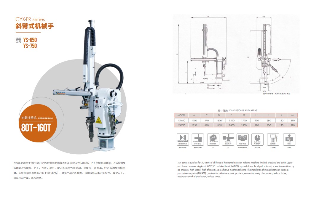 注塑機(jī)斜臂式機(jī)械手小斜臂
